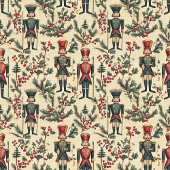 アンティークインスパイアのヴィンテージくるみ割り テーブルクロス