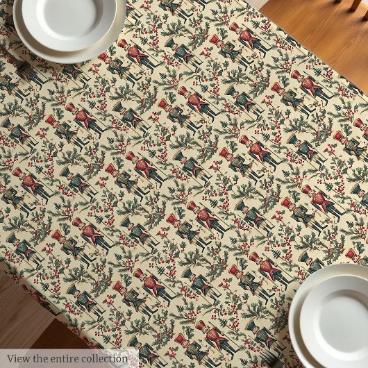 アンティークインスパイアのヴィンテージくるみ割り テーブルクロス