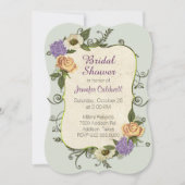 アンティークインスパイアフローラブライダルシャワー招待 招待状 (正面)