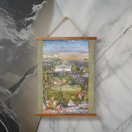 アンティークインディアペルシアイラスト水彩 吊り下げ型タペストリー