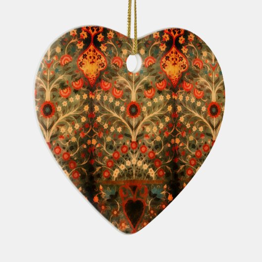 アンティークインディアンテキスタイルデザイン – 名前の追加 セラミックオーナメント (右)