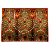 アンティークインディアン繊維デザイン ラージペーパーバッグ (正面)