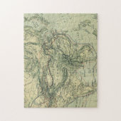 アンティークインドとチベットの地図 ジグソーパズル (縦)