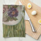 アンティークイースターカードセーリング卵の子供 キッチンタオル (四つ折り)