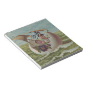 アンティークイースターカードセーリング卵の子供 ノートパッド (アングル)