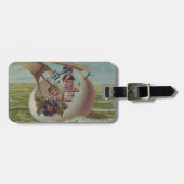 アンティークイースターカードセーリング卵の子供 ラゲッジタグ (正面横)