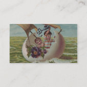 アンティークイースターカードセーリング卵の子供 名刺 (裏面)