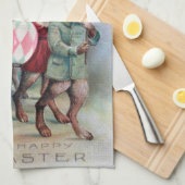 アンティークイースターバニーパレードポストカードエッグランタン キッチンタオル (四つ折り)