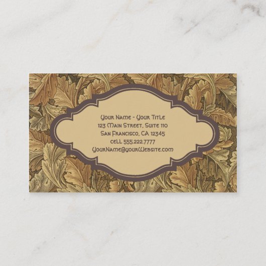 アンティークウィリアムモリスオトゥムン葉アカンサス 名刺 (裏面)