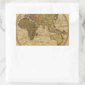 アンティークウィリアム・ファーデン1786東半球の地図 長方形シール (バッグ)