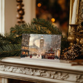 アンティークウィンターインロンドンのクリスマスポストカード シーズンポストカード