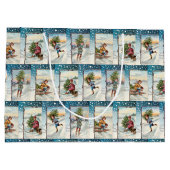 アンティークウィンターエンジェルズインスノーコラージュ ラージペーパーバッグ (裏面)