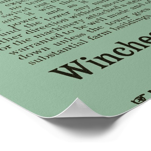 アンティークウィンドミルザトゥックウッドホワイトウォーターWis 1889 ポスター (角)