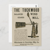 アンティークウィンドミルザトゥックウッドホワイトウォーターWis 1889 ポストカード (正面/裏面)