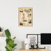 アンティークウエスタンアイレスマップ ポスター (ホームオフィス)