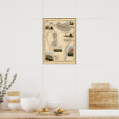 アンティークウエスタンアイレスマップ ポスター (キッチン)