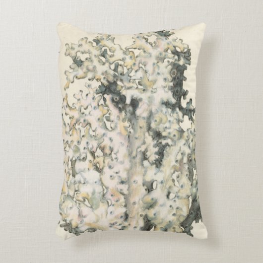 アンティークウォーターカラーサンゴ アクセントクッション (正面(垂直))