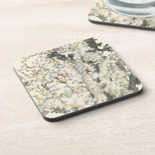 アンティークウォーターカラーサンゴ コースター (左側)