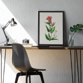 アンティークウォーターカラーボタニカルプリント ポスター