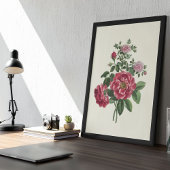 アンティークウォーターカラーボタニカルプリント ポスター