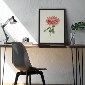 アンティークウォーターカラーボタニカルプリント ポスター