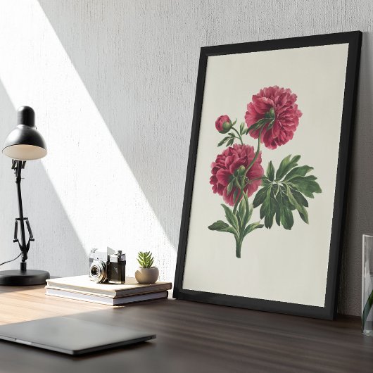 アンティークウォーターカラーボタニカルプリント ポスター