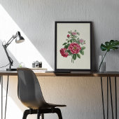 アンティークウォーターカラーボタニカルプリント ポスター