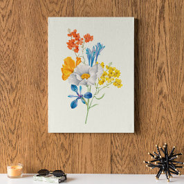 アンティークウォーターカラーボタニカルプリント ポスター