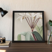 アンティークウォーターカラーボタニカルプリント ポスター