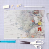 アンティークウォーターカラーワイルドナスタスティウムティッシュペーパー 薄葉紙 (クラフト)