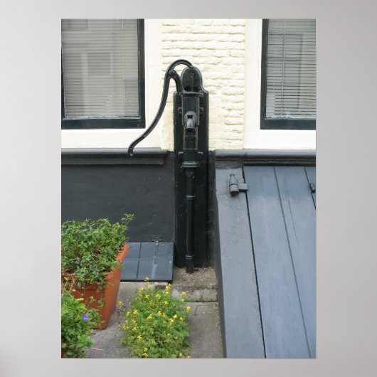 アンティークウォーターポンプホランドハウスフォトポスターアート ポスター (正面)