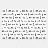 アンティークウサギヴィンテージアートカスタムカラー ラッピングペーパーシート (正面)