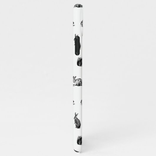 アンティークウサギヴィンテージアートカスタムカラー iPhoneケース (右側)