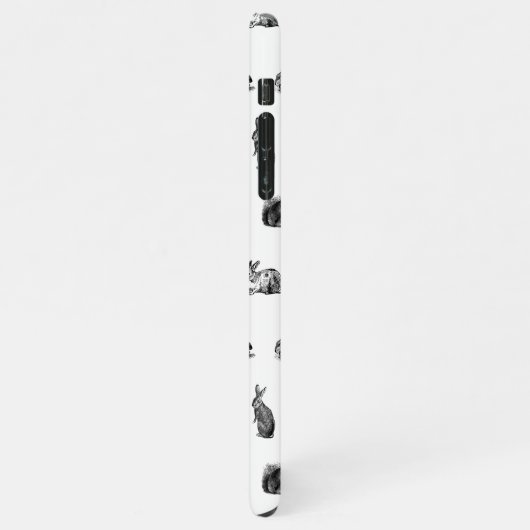 アンティークウサギヴィンテージアートカスタムカラー iPhoneケース (左側)