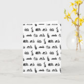 アンティークウサギ ヴィンテージアート オーダーメイドカラー カード (黄色い花)