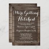 アンティークウッドひっかかり結婚式招待状 招待状 (正面/裏面)