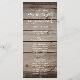 アンティークウッドカントリー素朴ウェディングプログラム プログラム