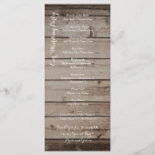 アンティークウッドカントリー素朴ウェディングプログラム プログラム (裏面)