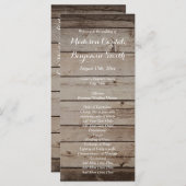 アンティークウッドカントリー素朴ウェディングプログラム プログラム (正面/裏面)