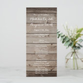 アンティークウッドカントリー素朴ウェディングプログラム プログラム (スタンド正面)