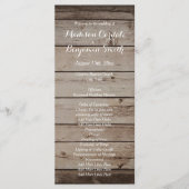 アンティークウッドカントリー素朴ウェディングプログラム プログラム (正面)