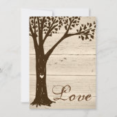 アンティークウッドカーディッドツリーブライダルシャワー招待状 招待状 (裏面)