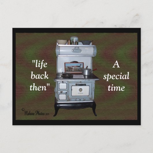 アンティークウッドコンロ–3はがき – カスタマイズ ポストカード (正面)