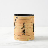 アンティークウッド名モノグラム、ヴィンテージ探しコーヒー マグカップ (中央)