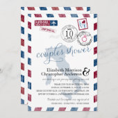 アンティークエアメールイタリア | カップルのシャワー 招待状 (正面/裏面)