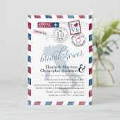 アンティークエアメールイタリア | ブライダルシャワー 招待状 (スタンド正面)