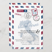 アンティークエアメールイタリア | ブライダルシャワー 招待状 (正面/裏面)