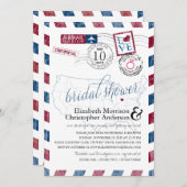 アンティークエアメールオハイオ | ブライダルシャワー 招待状 (正面/裏面)