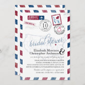 アンティークエアメールデイトンオハイオ | ブライダルシャワー 招待状 (正面/裏面)