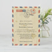 アンティークエアメールハワイ結婚式招待状 招待状 (スタンド正面)